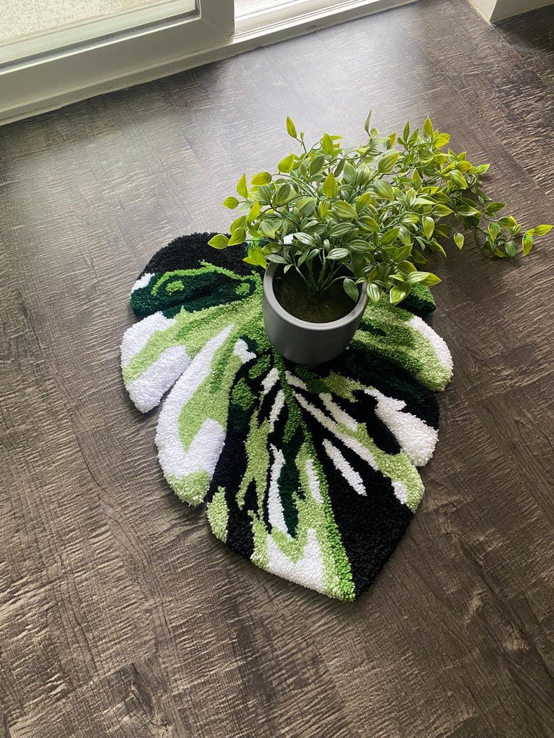 Unique Leaf Design Rug – Soft Floor Decor for Home & Office - Etsy