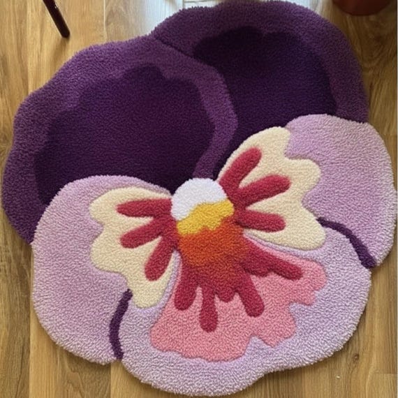 Handmade Tufted Flower Rug: Plush Boho Floral Carpet
