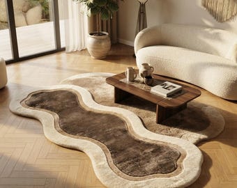 Abstract Runner Rug, Handmade Tufted Wool Runner Rug, Organic Hallway Runner, Modern Irregular Runner Carpet, Luxury Entryway Rug