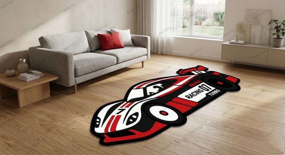 Car Racing Rug Kids Hand Tufted Wool Sports Car Rug: Racing Theme Kids Room Decor - Etsy