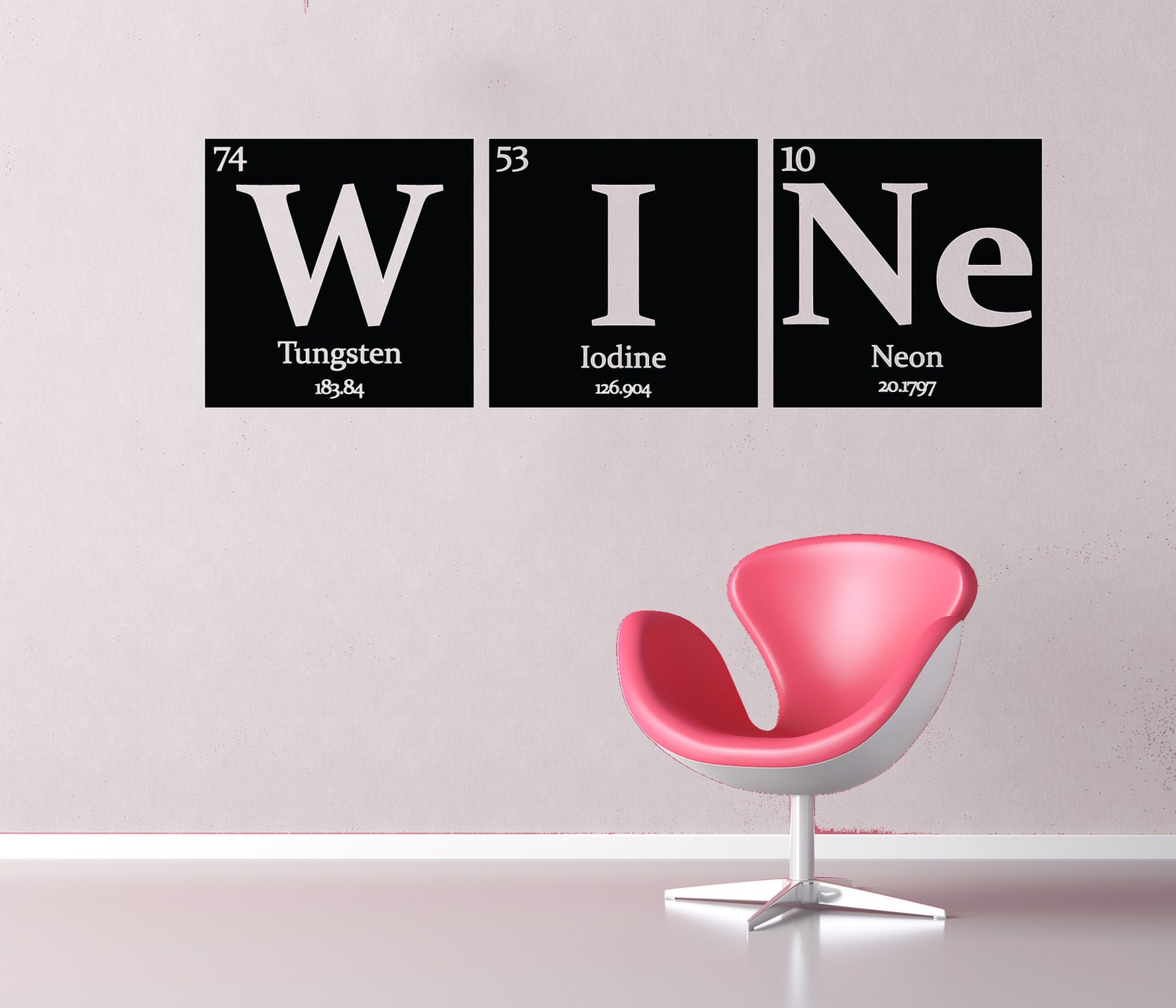 Wine Vinyl Wall Decal With Funny Quote Periodic Table Of