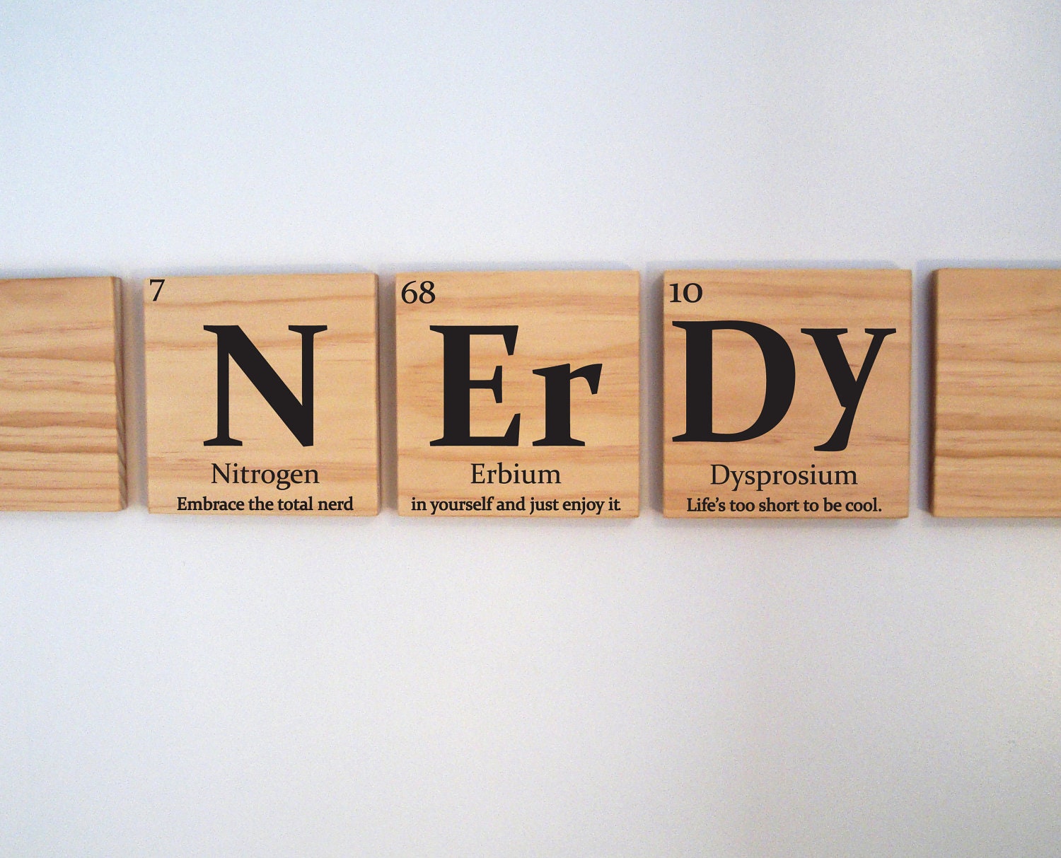 Nerdy Wooden Tile Wall Art With Quote Periodic Table Of Elements