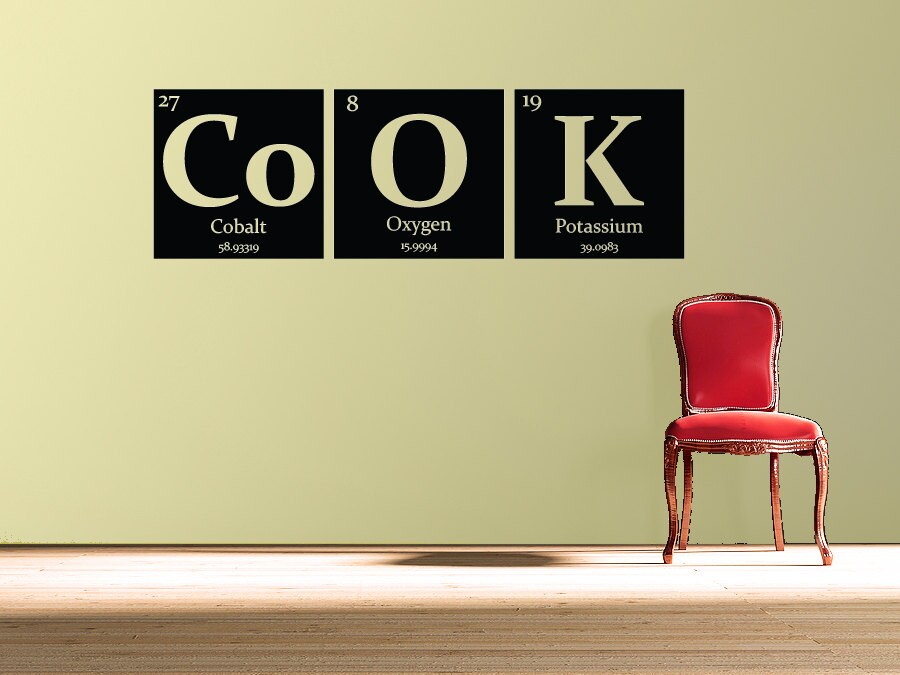 Cook Vinyl Wall Decal With Quote Periodic Table Of Elements
