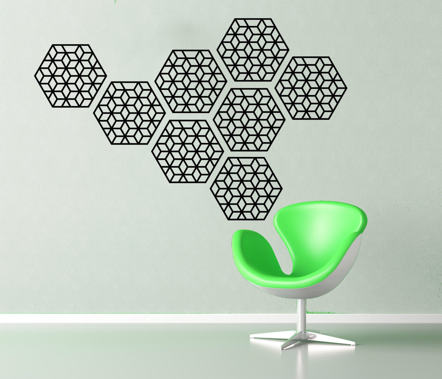 Geometric pattern wall decal set of 8 wall decals Etsy