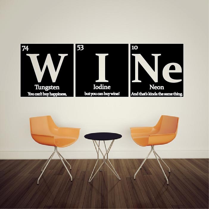 Wine Vinyl Wall Decal With Funny Quote Periodic Table Of