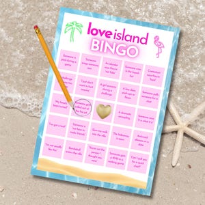 Love Island-bingokaart, digitale download, Love Island Watch Party