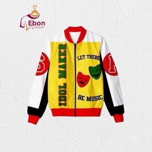 Premium Salt N Pepa Jacket – Idol Maker 8 Ball Unisex Varsity Bomber Coat Handmade Rap Push It Music Style
