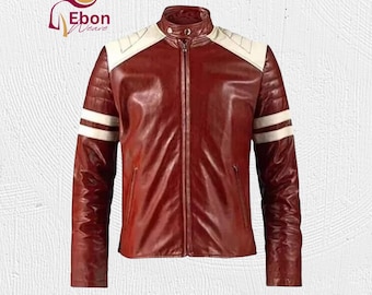 Handmade Men's Brad Pitt Fight Club FC Tyler Durden Mayhem Red