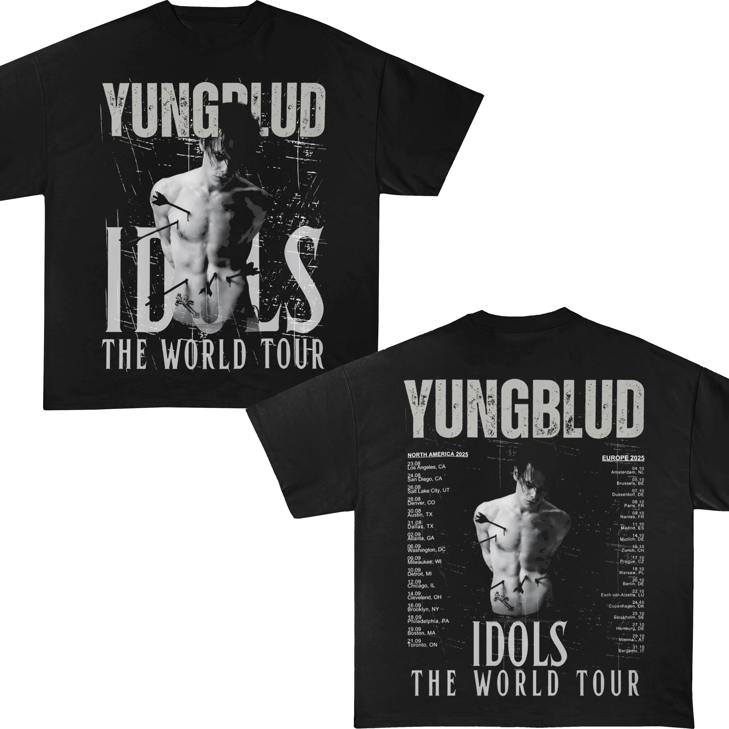 Yungblud 【 Life On Mars Tour Vintage T-Shirt Womens 】 ファッション レディースファッション トップス Tシャツ カットソー Washed Vintage Yungblud Printed T-shirt Men Women Casual 100