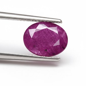 Indian Ruby Oval Faceted Gemstone