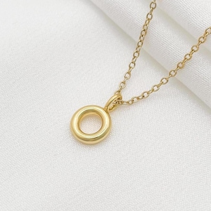 Dainty Open Circle Necklace, Simple Eternity Necklace, Gold Circle Jewelry, Protective Ring Pendant, Gift for her
