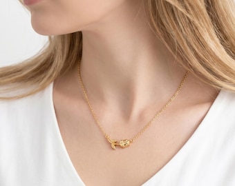 Collier pendentif rose en or 18 carats pour femme, breloque fleur délicate, bijoux floraux minimalistes, bijoux de mariage, cadeau d'anniversaire