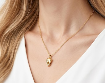 Benutzerdefinierte Zahn Anhänger Halskette, kleine Baby Zähne Charme mit Geburtsstein, Zahnarzt Schmuck, personalisiertes Geschenk für sie