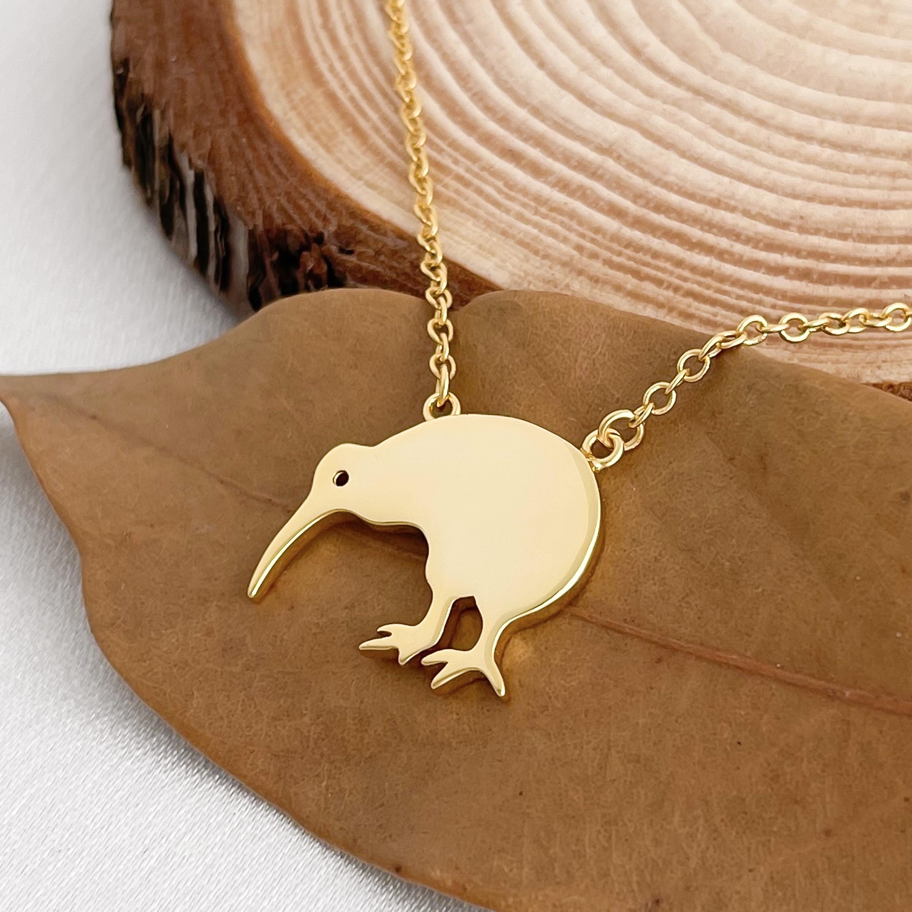 ニュージーランド キーウィコイン カットアウトペンダントトップ 金