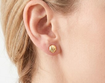 Tiny Skull Stud Earrings, Gothic Halloween Jewelry