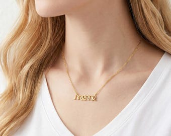 Mama Necklace, Mama Script Jewelry, New Mom Pendant, Mothers Day Gift