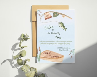Editable Oh Fish-Ally Birthday Invitation