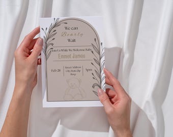 Editable We Can Bearly Wait, baby shower invitation