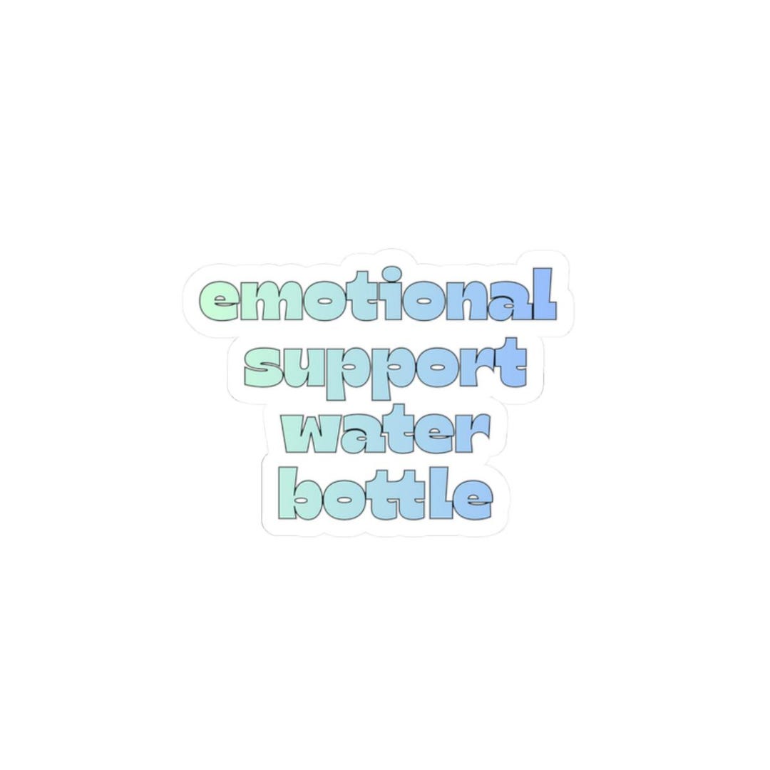 Emotional Support Water Bottle Sticker | Glossy Vinyl Decal - Etsy