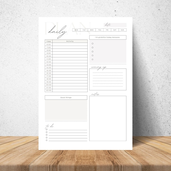 White and Beige Daily Planner