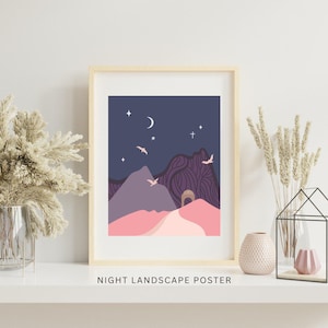 Night Landscape Poster Wall Art