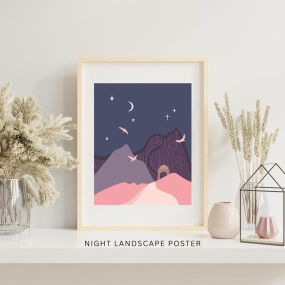 Night Landscape Poster Wall Art