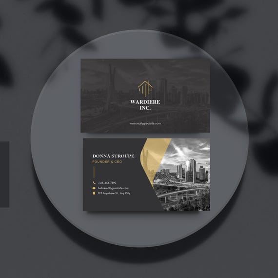 Black and Gold Real Estate Business Card