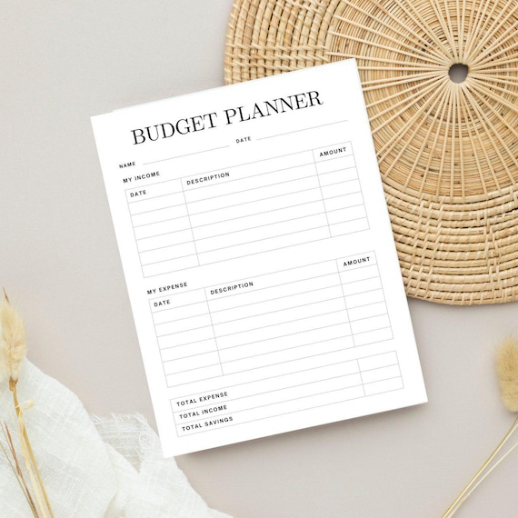 Minimalist Budget Planner A4