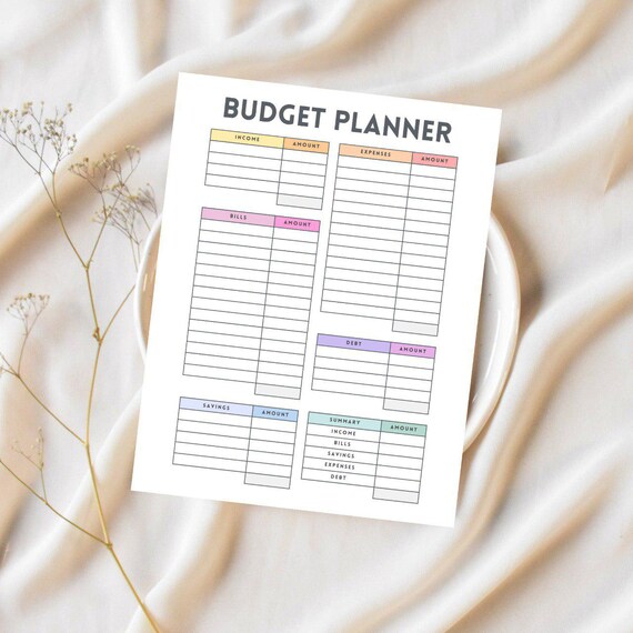 Colorful Budget Planner A4
