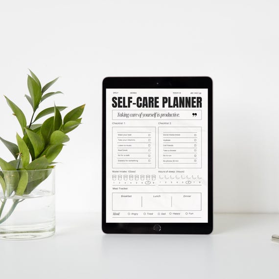Beige Aesthetic Self Care Planner A4