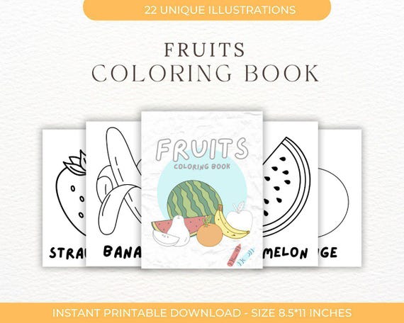Fruits Coloring Book Worksheet