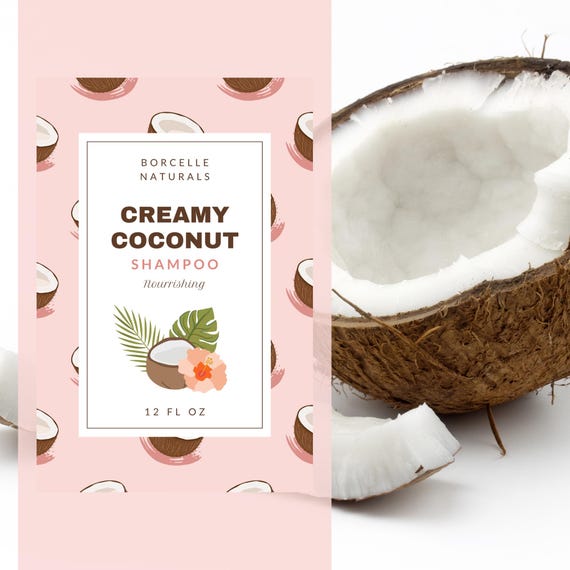 Tropical Coconut Shampoo Label Template