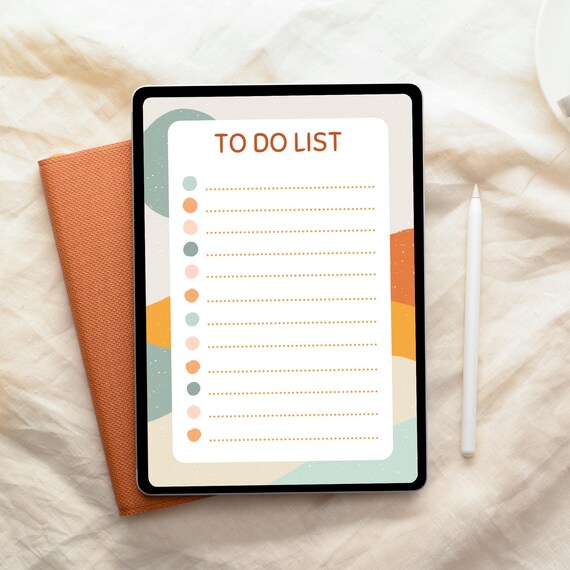 Orange and Blue Abstract To Do List Planner