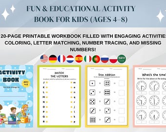 Kinder Aktivität Buch Druckbare PDF Färbung Labyrinthe Spiele Spaß Lernseiten