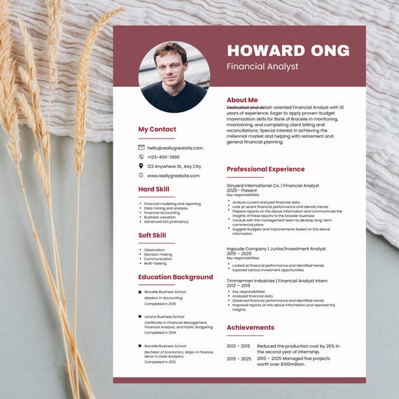 Professional CV Design: Editable Resume Template