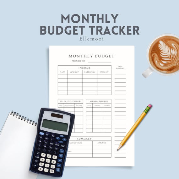 Monthly Budget Template | Printable Expense Tracker PDF | Expense Tracker Digital Download