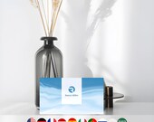 Blue White Marble Business Card Template Printable Canva Editable Modern Design