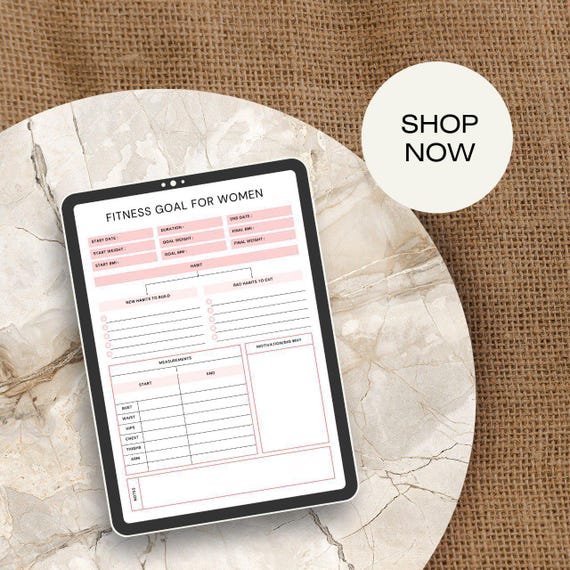 Fitness Goals Planner for Women A4