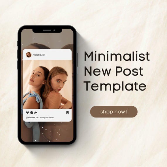 Gray Minimalist Instagram New Post Template