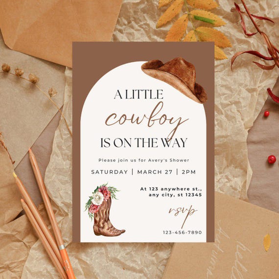 Cowboy Baby Shower Invitation