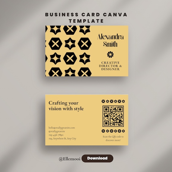 Minimalist Business Card  Template | Editable Front & Back in Canva |  Printable Modern Card | Instant Download PDF + PNG
