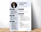 Developer Resume Template | Clean White & Blue Canva CV | Editable ATS-Friendly Tech Resume