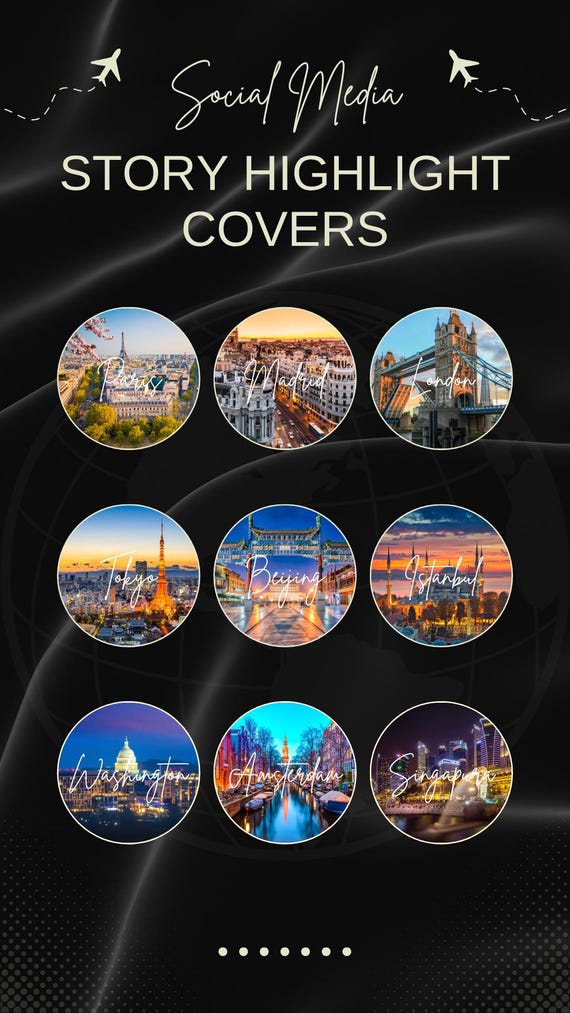 Minimalist Travel Story Covers in Black and White
