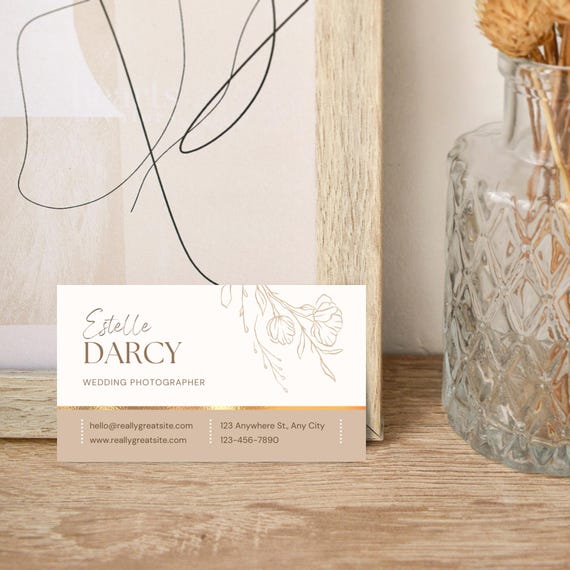 Beige Wedding Business Card