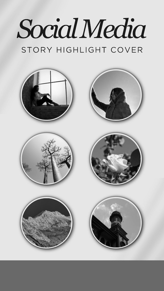 Black & Grey Instagram Highlight Covers