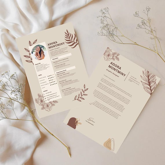 Modern Resume Template: Editable Canva CV, Printable Design (A4, Digital Download)