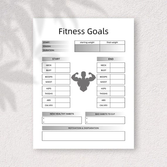 Fitness Goals Planner A4