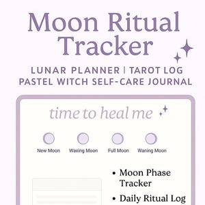 Moon Ritual Tracker Notion Template | Lunar Planner | Tarot Log | Pastel Witch Self-Care Journal