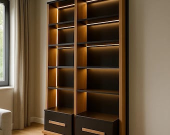 Bibliothek - Modulares Bücherregal DIY Plans | 3D Modell + Smart Cut Liste (Metrisch & Imperial)