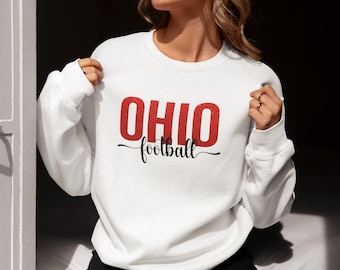 Najlepiej sprzedająca się bluza z nadrukiem z motywem brokatu, drużyna futbolu amerykańskiego Ohio, Buckeye State, kibic Midwest, Columbus, Ohio, sweter na pogodę, wygodna koszulka z grafiką